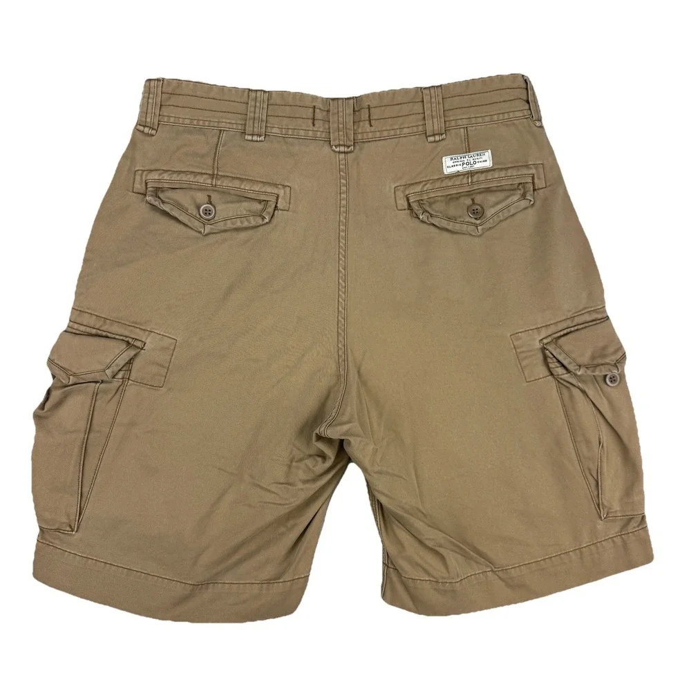 VTG 90s Y2K Polo Ralph Lauren Cargo Shorts  Men's 34x10 Cotton‎ Utility Workwear